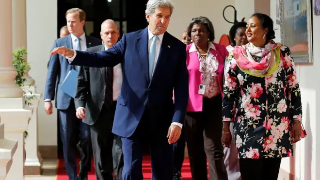 John Kerry ayaa la kulmaya sidoo kale kula kulmi doona Nairobi wasiirada arrimaha dibadda ee siddeed wadan ee Bariga Afrika