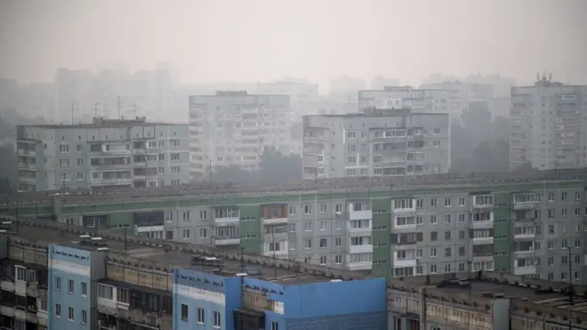 Дым от пожаров в Кемерово