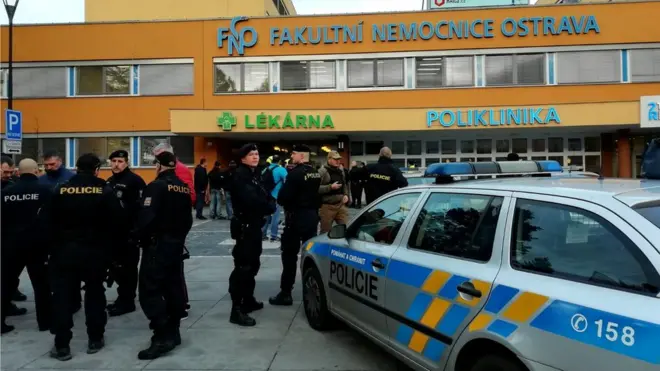 사건이 일어난 오스트라바 병원 앞