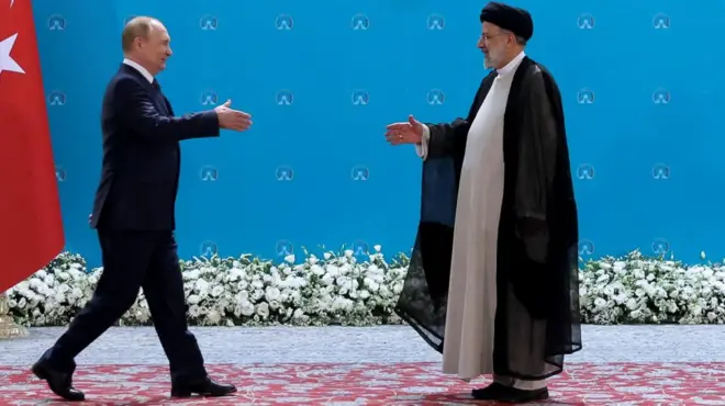 Russian President Vladimir Putin and Iranian President Ebrahim Raisi