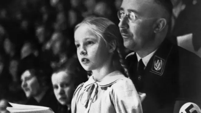 Gudrun Burwitz pictured with her father Himmler - who led the Schutzstaffel (SS)