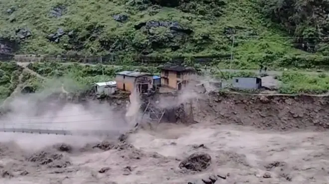 जाजरकोटमा बाढी र पहिरो गएको गाउँ