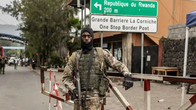 Umurwanyi wa M23 arimo kugenzura umupaka winjira mu Rwanda uvuye i Goma muri DR Congo ku wa gatatu w’icyumweru gishize