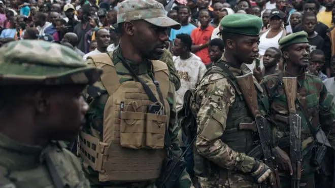 Soldats du M23 dans la ville de Goma, dans l'est de la République démocratique du Congo