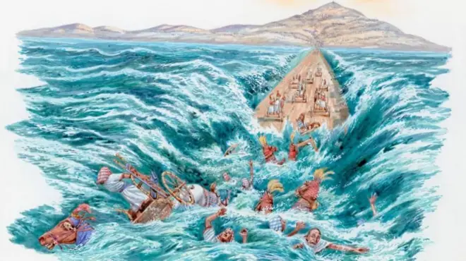 শিল্পীর তুলিতে নীল নদে ফেরাউন, তার সেনাবাহিনীর ডুবে যাওয়ার চিত্র