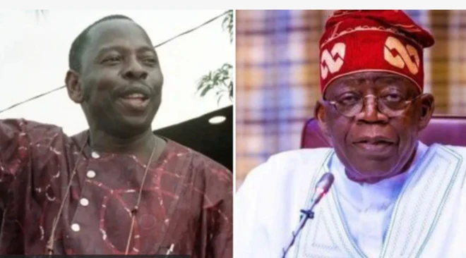 Aworan Ken Saro Wiwa ati Aarẹ Bola Tinubu