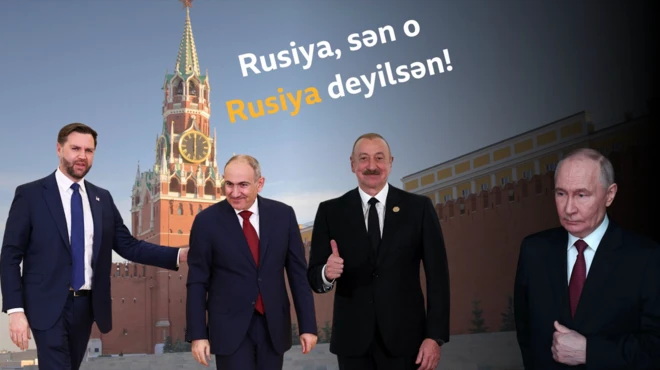 Kollaj: Putin, Vans, Əliyev və Paşinyan