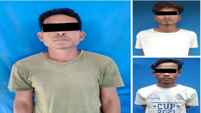 အေအေ ရဲတပ်ဖွဲ့က ဖမ်းမိတယ်လို့ဆိုတဲ့ ပြစ်မှုကျူးလွန်သူ အမျိုးသား ၃ ဦးရဲ့ပုံ 