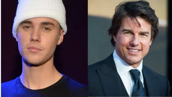 Na 31 years Tom Cruise use senior Justin Bieber wey dey 25 years