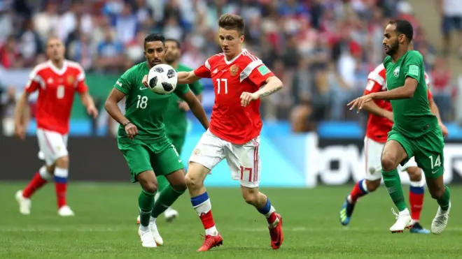 مباراة السعودية وروسيا في كأس العالم