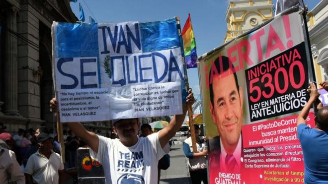 Protestas en Guatemala.