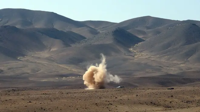 Облако пыли от взрыва