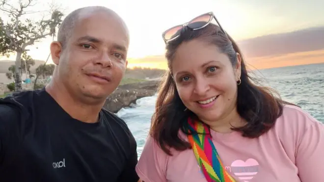 Nhora Gamboa en compañía de su difunto marido Germán Ávila.