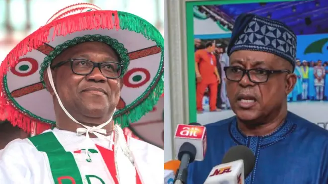 Peter Obi, aka chịbụrụ Anambra steeti bụ onye otu PDP, ebe Uche Secondus bụ onyeisi PDP na Naịjirịa