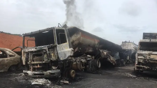 'Lagos Ibadan expressway tanker explosion': Ogun tanker fire