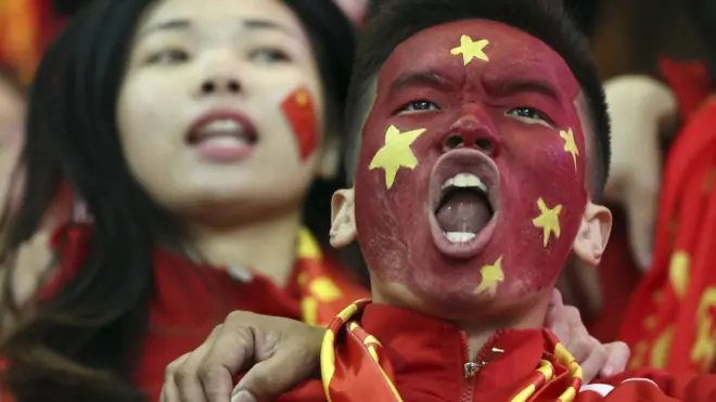 中韓比賽中的中國球迷