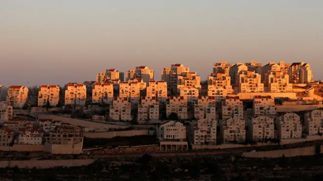Barisan rumah yang dibangun Israel di Efrat, Tepi Barat.
