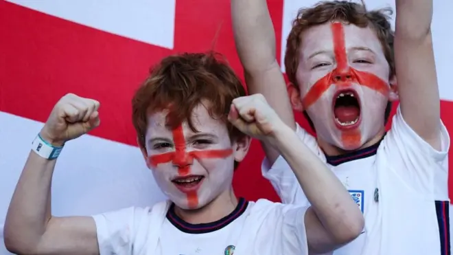 Young fans ahead of the England game