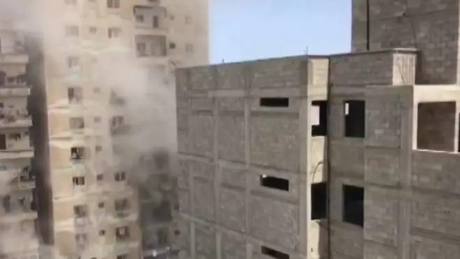 غارة جوية بالقرب من مكتب بي بي س في غزة