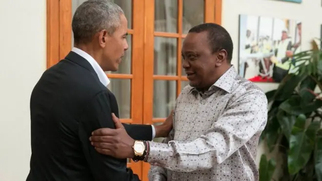 Uhuru Kenyatta na Bw Obama Ikulu, Nairobi