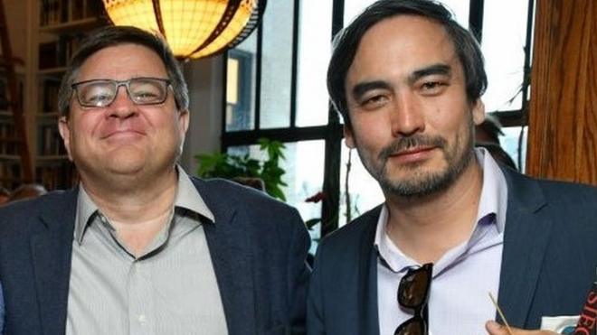 onathan Knee, James Ledbetter and Tim Wu attend Michael Wolff "Siege" Book Launch at a Private Residence on June 03, 2019 in New York City