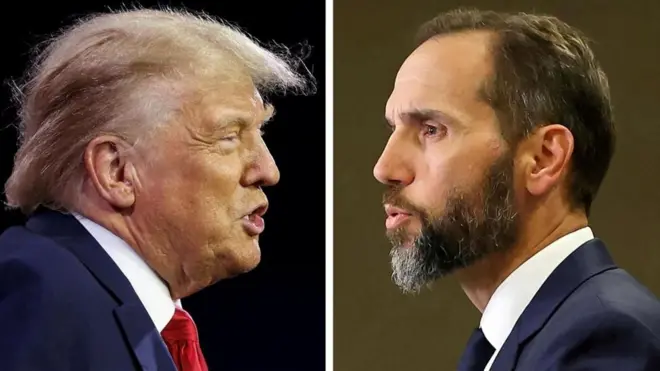 Imágenes de Donald Trump y Jack Smith