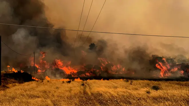Yunanistan’da Rodos, Korfu ve Eğriboz (Evia) adalarında yangınlar halen kontrol altına alınamadı. Ana karada da kimi yerlerde yangınlar devam ediyor.