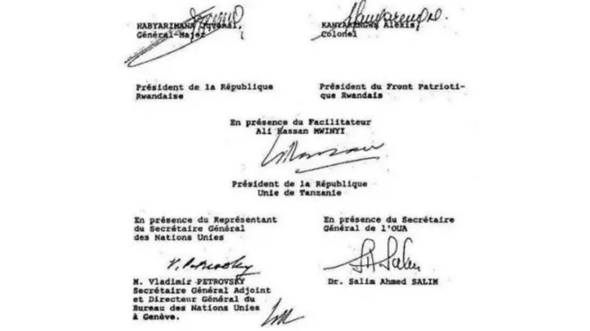 Abasinye ku masezerano ya Arusha