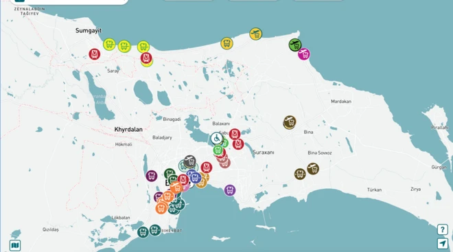 COP29 vaxtı bakıda təşkil olunacaq nəqliyyat məntəqələrinin xəritəsi