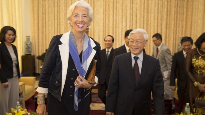 TBT Nguyễn Phú Trọng tiếp bà Christine Lagarde khi đó là Chủ tịch Quỹ Tiền tệ Quốc tế (IMF) thăm VN tháng 3/2016