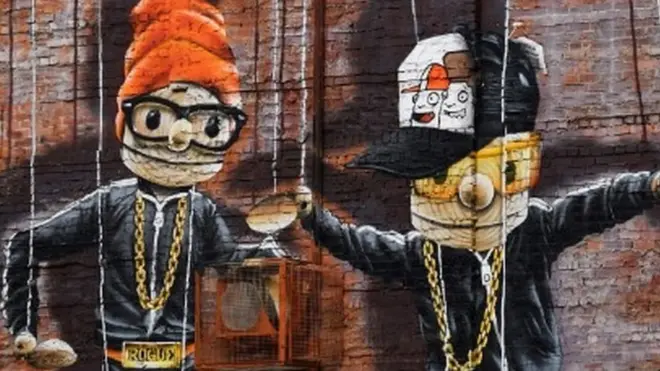 Quirky hip-hop marionettes brighten up John Street in the city centre.