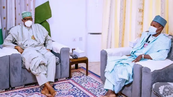 President Muhammadu Buhari and Katsina state Governor Aminu Masari for Daura