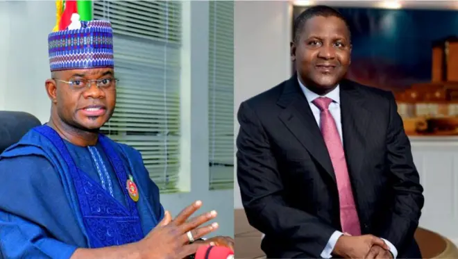Dangote ati Gomina Yahaya Bello