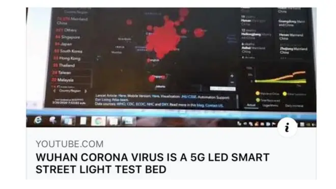 على موقع يوتيوب العديد من الفيديوهات التي تتبنى نظرية المؤامرة حول فيروس كورونا