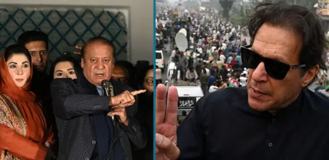 নওয়াজ শরীফ ও ইমরান খান।