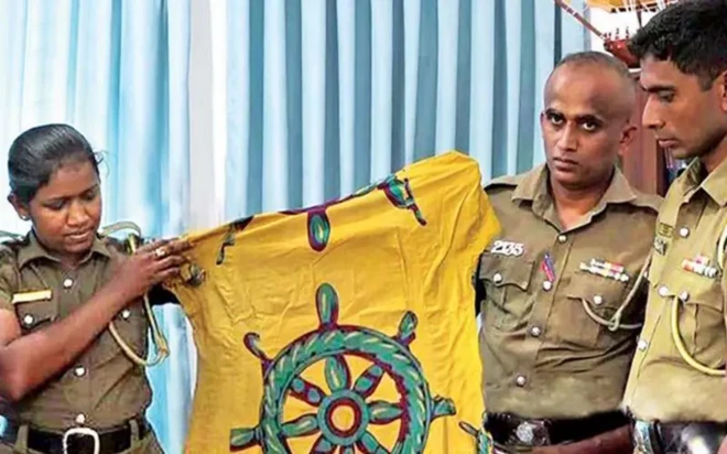 A dress suspected of having a "dharma chakra"