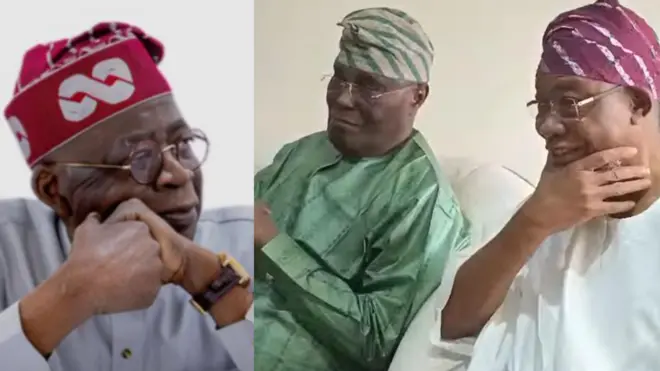 Aworan Bola Tinubu, Atiku Abubakar ati Rauf Aregbesola