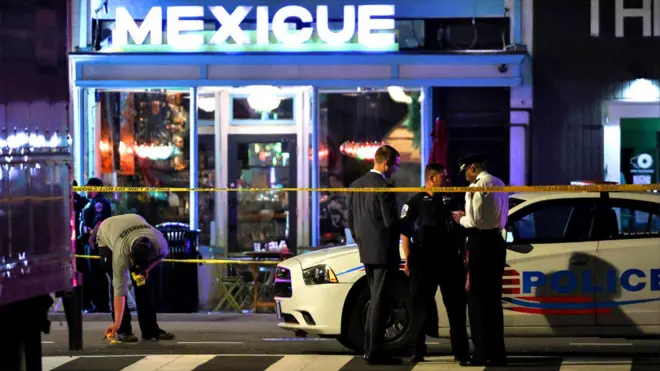 Gunshots were reported outside a Mexican restaurant in the capital