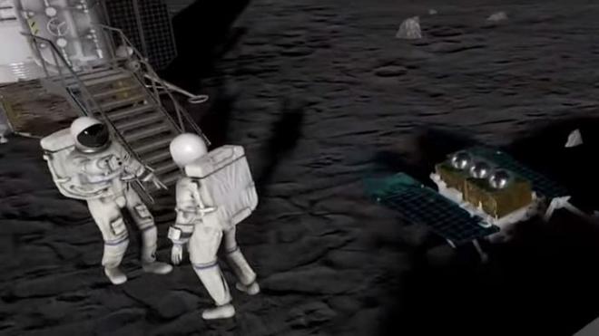 На одном из кадров видны два космонавта, хотя станция планируется необитаемой