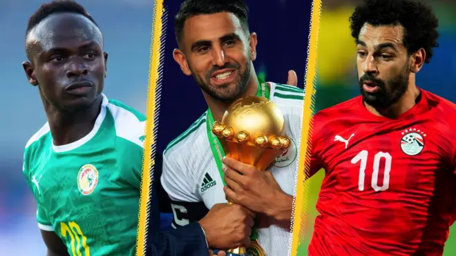 Sadio Mané, Riyad Mahrez et Mohamed Salah
