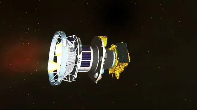 XpoSat अंतराळात प्रक्षेपित होत असताचं कल्पनाचित्र