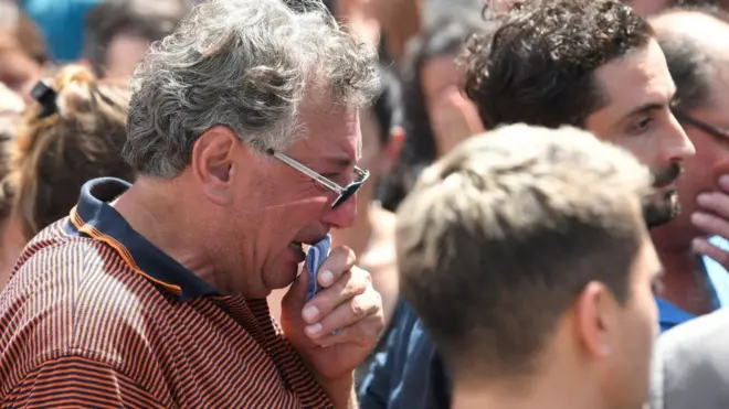 Horacio Sala durante el sepelio de su hijo el pasado mes de febrero.