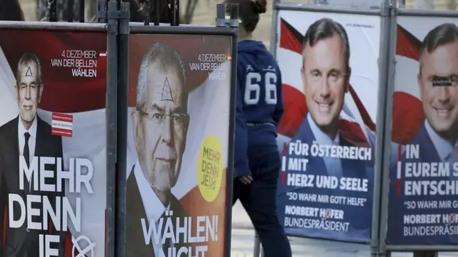 агітплакати за кандидатів в президенти австрії