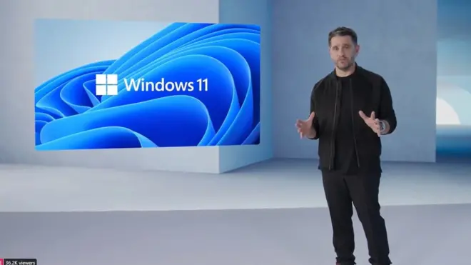 Microsoft Panos Panay introduce di Windows 11 for one live-streamed virtual event.