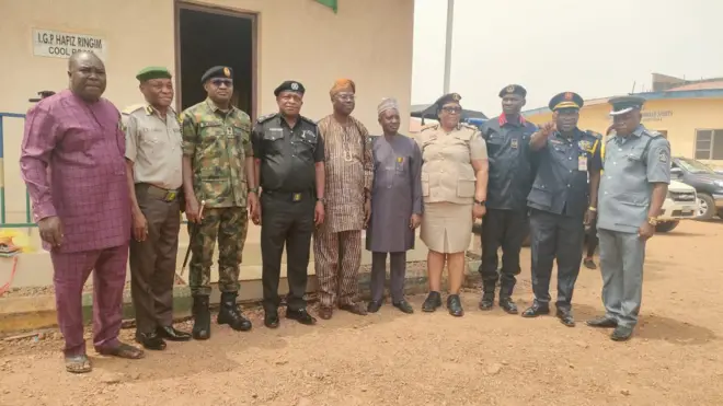 Àwòrán àwọn ẹ̀ṣọ́ ààbò lásìkò ìpàdé tí wọ́n ṣe ní Ondo