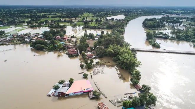 น้ำโขงเอ่อท่วมที่จ. นครพนม