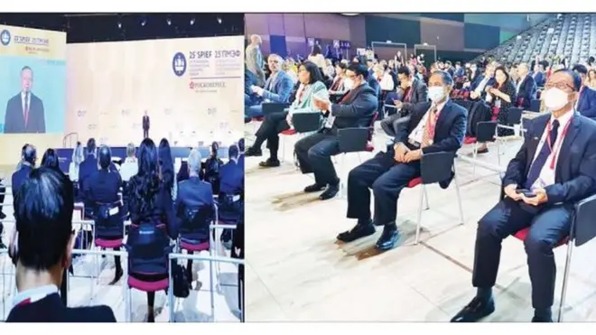 စစ်ကောင်စီ သတင်းစာမှာဖော်ပြတဲ့ စိန့်ပီတာစဘက်မြို့နိုင်ငံတကာစီးပွားရေးဖိုရမ်မှာ မြန်မာကိုယ်စားလှယ်တွေ တက်တဲ့သတင်း