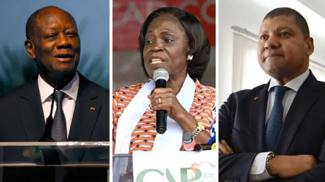 President Alassane Quattara, Simone Gbagbo and Jean-Louis Billon