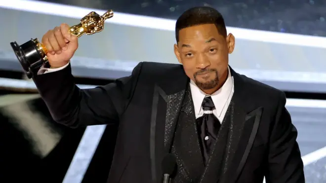 Will Smith tras ganar el Oscar.