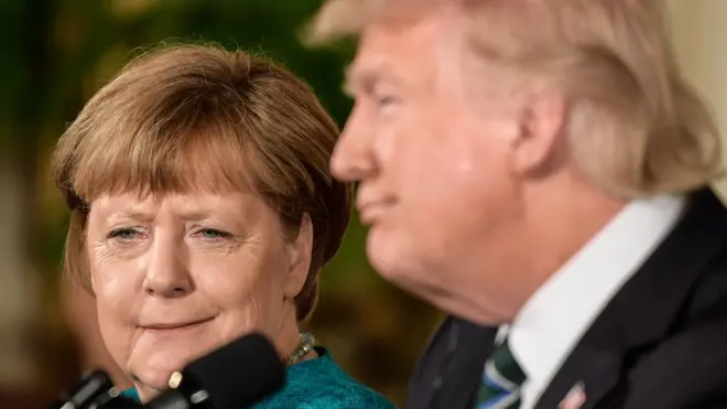 Donald Trump y Angela Merkel